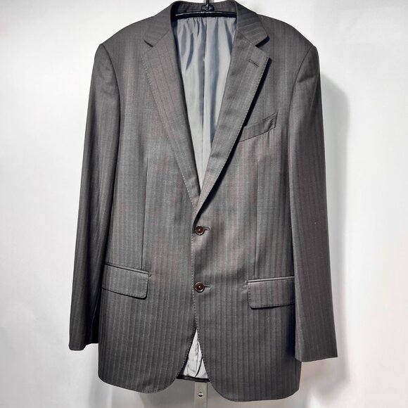 ERMENEGILDO ZEGNA Pin Stripe Two-Piece Wool Suit Trofeo 600 Gray 48R Italy - Picture 3 of 15